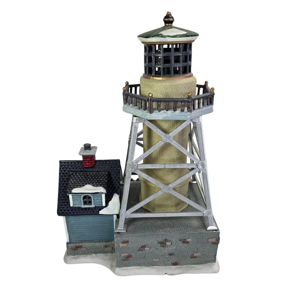 Lemax Lighthouse Christmas Village Rotating Beacon 2002 Nautical Video Boxed Vtg